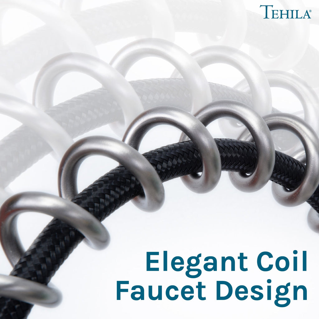 Tehila Stainless Steel Finish High Arc Coil Pull-Down Faucet