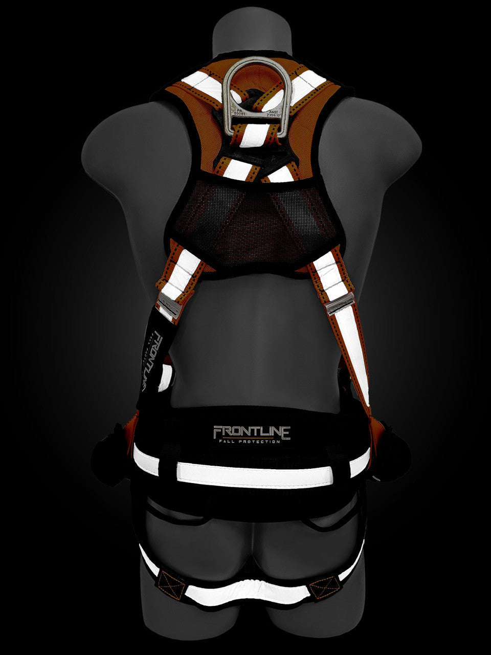 Frontline 100RCTB Combat Reflective Construction Full Body Harness with Tongue Buckle Legs and Trauma Straps XL/2X