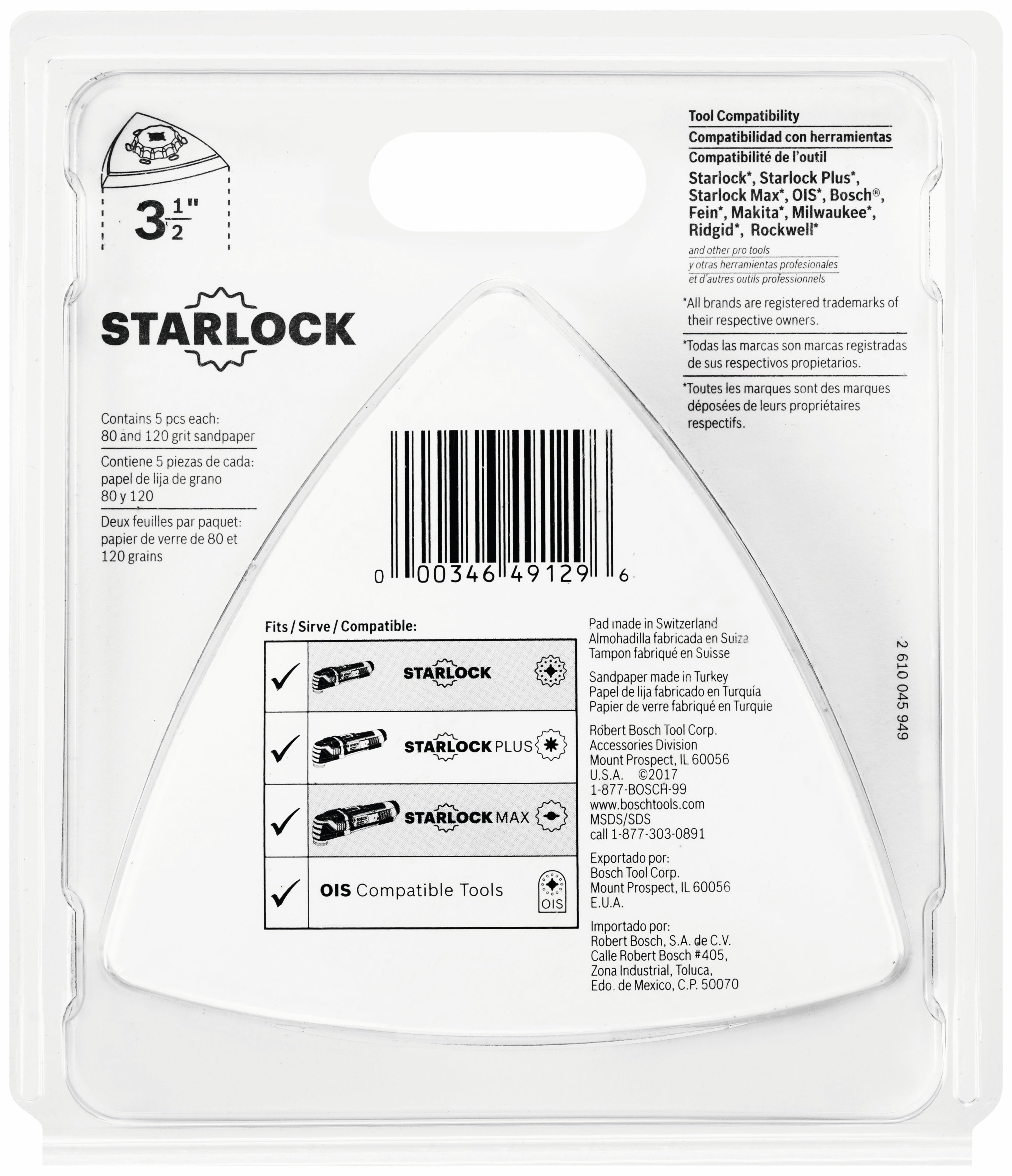 BOSCH OSL350SPDK 11 pc. Starlock® Oscillating Multi-Tool Delta Sanding Pad Kit