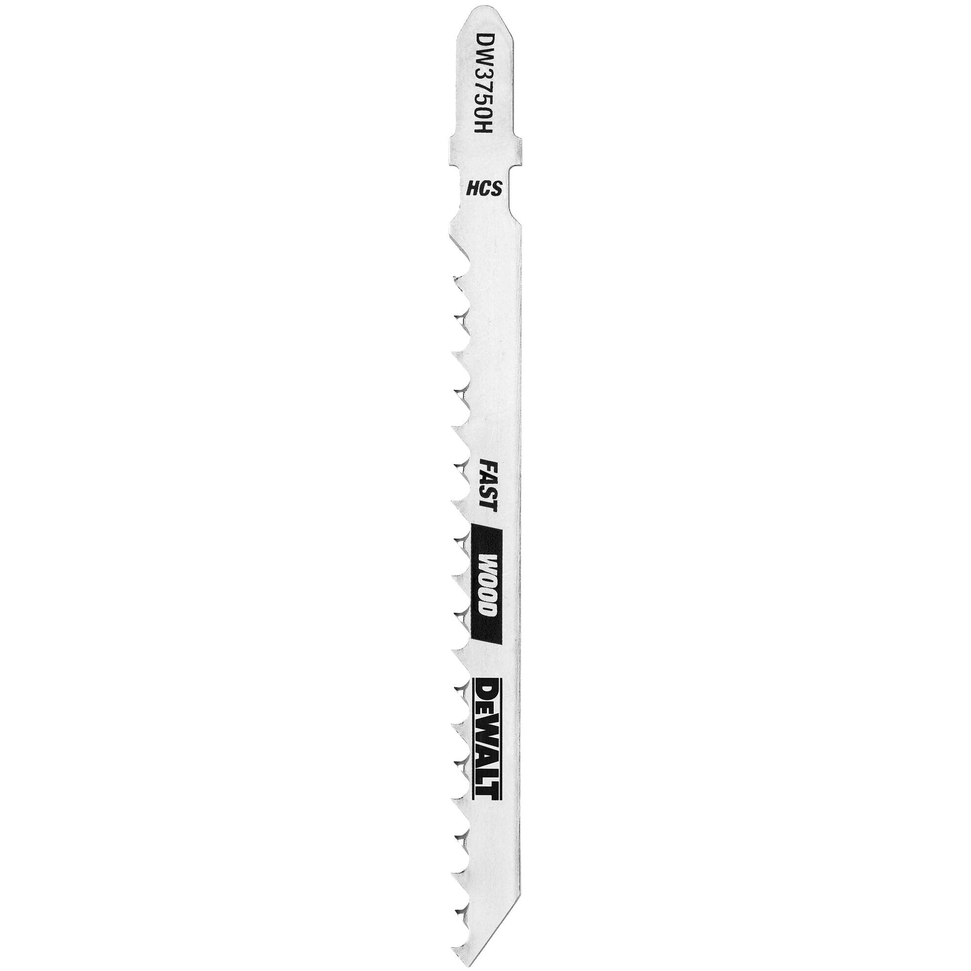 DeWalt DW3753H 4-Inch 6 Tpi Fast Clean Cut Wood High Carbon Steel T-Shank Jig Saw Blade, 5-Pack