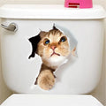 1PCS 3D Cute Kitten Cat Wall Stickers for Kitchen Refrigerator Living Room Bedroom Home Decor DIY Toilet Decal