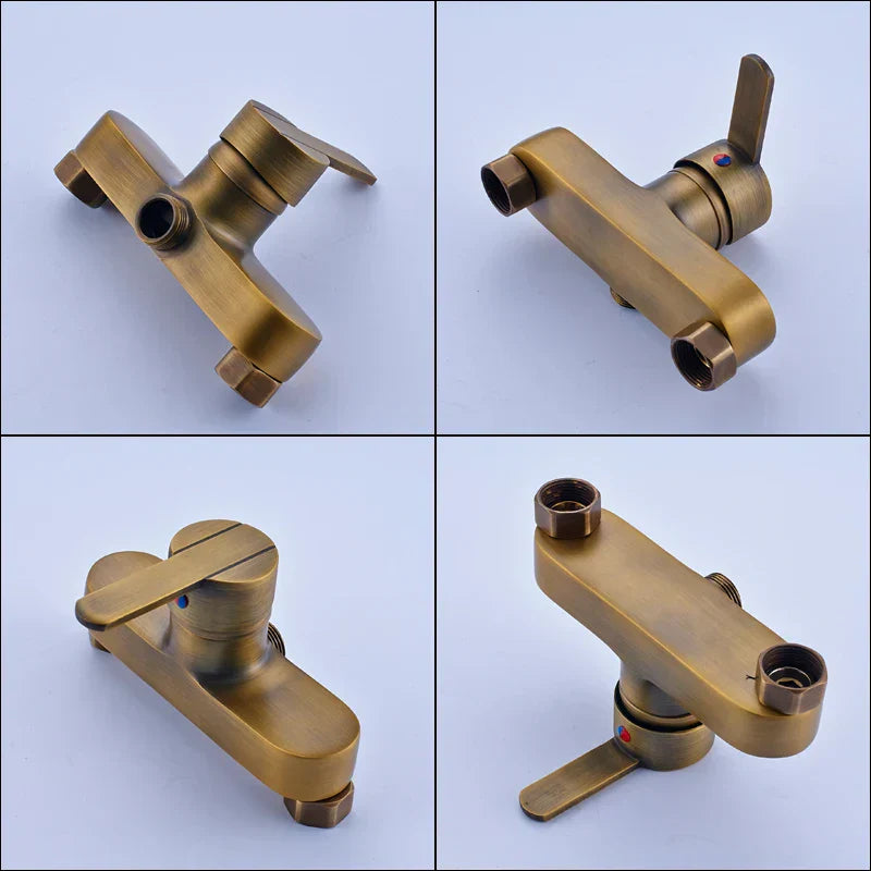 DecorBites™ Brass Rainfall Shower Faucet Set with Handshower