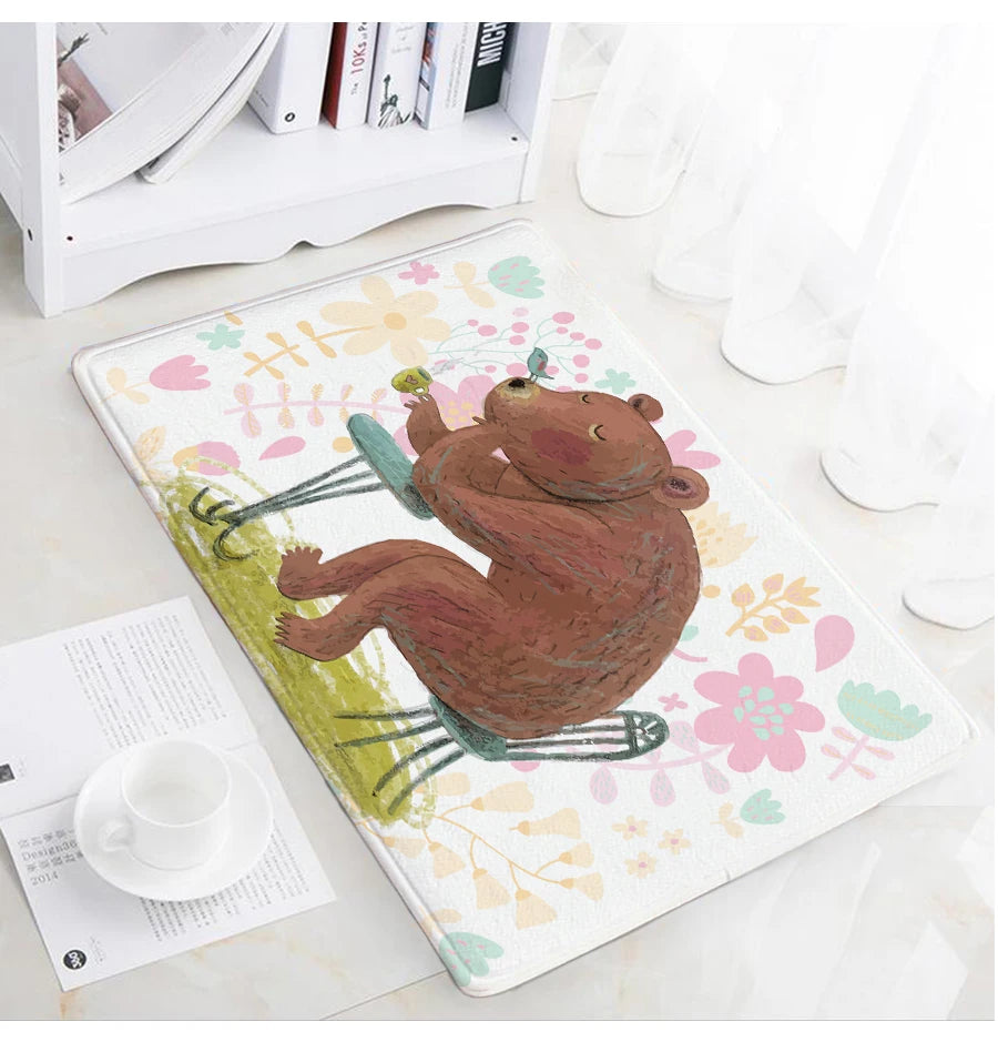 Floor Mat Customized Printed Bathroom Kitchen Carpets Doormats For Living Room Anti-Slip Tapete 40-60/50-80/45-120cm
