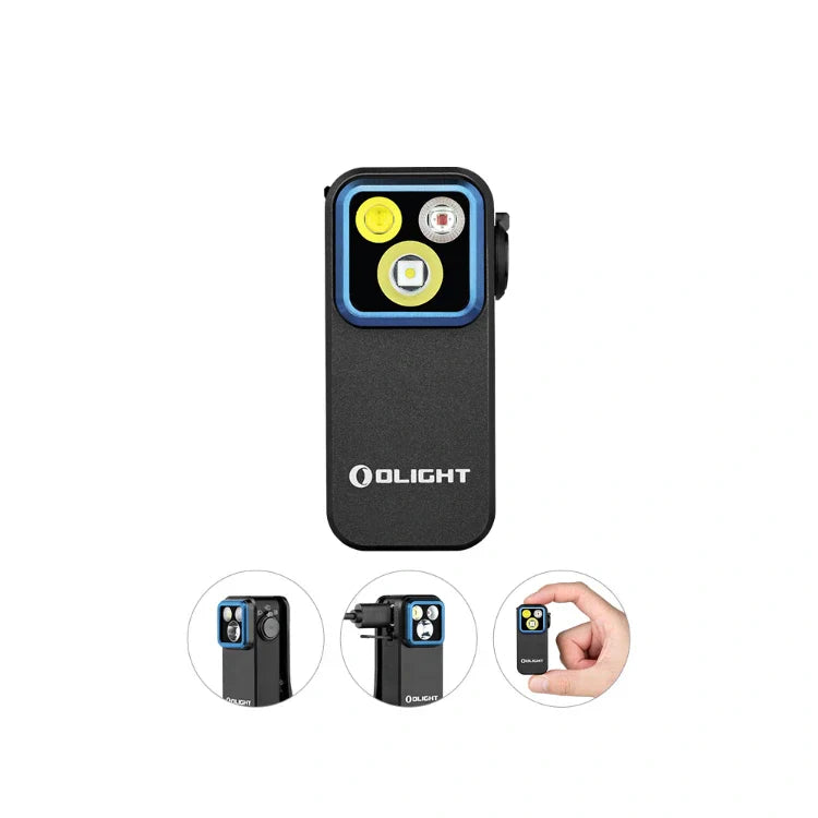 OLIGHT OCLIPPROBKC2M Oclip Pro Clip on Flashlight with Floodlight Spotlight and Red Light - Black
