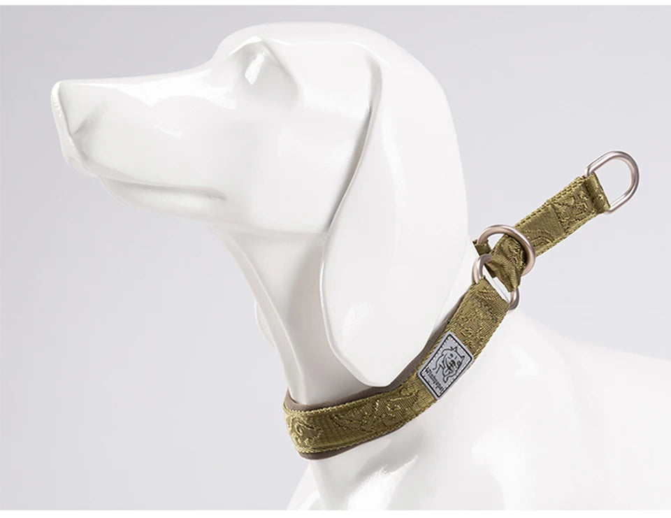 Winhyepet Pet Dog Collar P-chain No Pull Walking Traveling Light 3M Reflection Liner for Great & Small Puppy Bulldog  YC1851