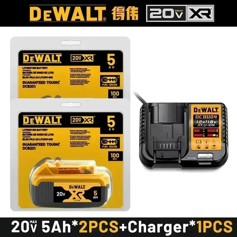 DeWALT Original Battery 20V 5.0Ah 6.0Ah MAX FlexVolt for DCB606 DCB205 DCB206 DCB209 DCB182 Power Tool with Charger