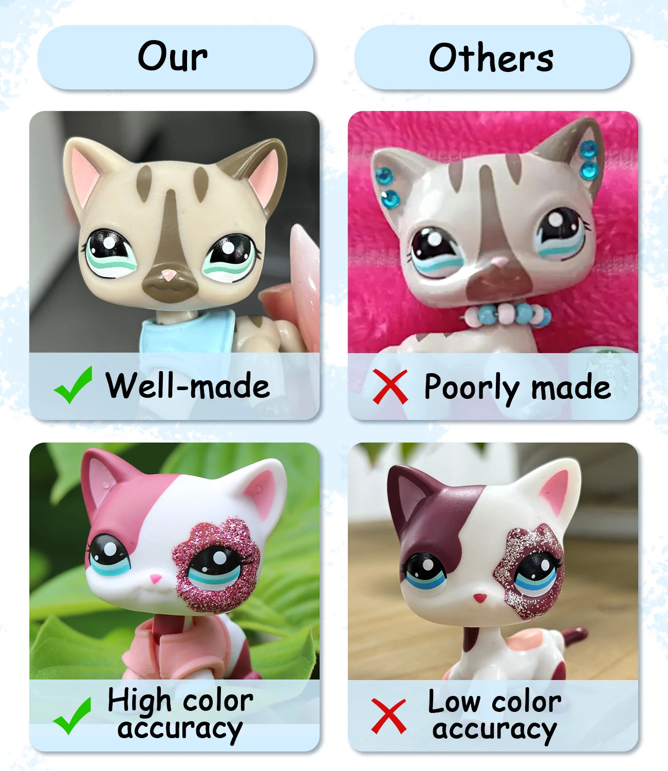 More Toys Lovely Pet Shop Shorthair Cat Dachshund Collie Deer Husky Wolf with Accessories Set