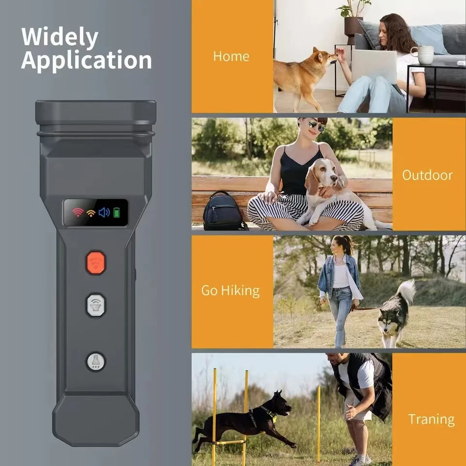 3 Ultrasonic Dog Repeller Anti Bark Dog Attacks Deterrent Devices Rechargeable Pet Stop-Barking Training With LED Flashlight