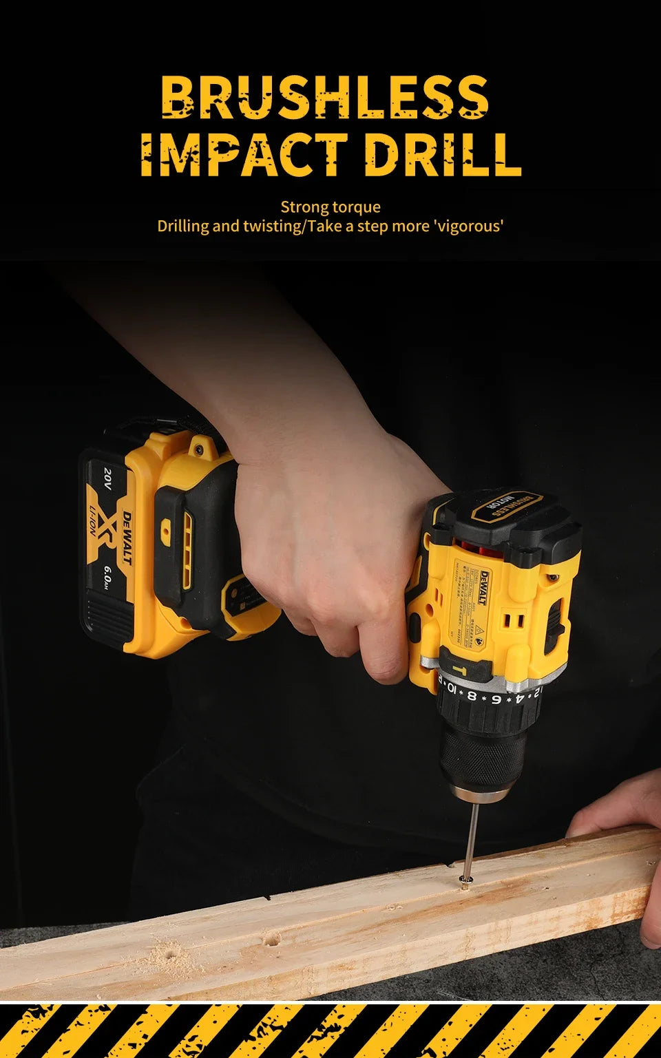 DEWALT DCD805 20V Power Tools Brushless Impact Drill Cordless Electric Screwdriver Multi-Function Hand Drill