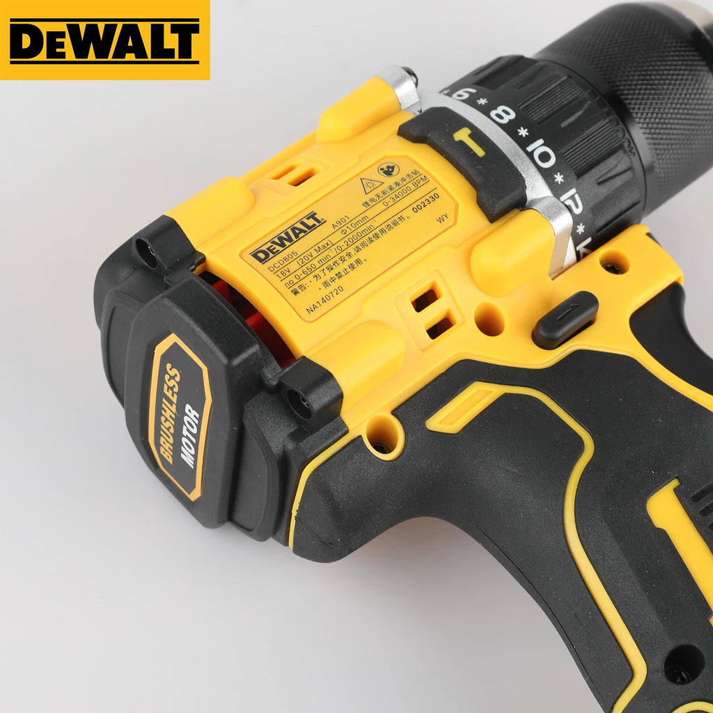 DEWALT Original DCD805 Brushless Impact Drill Cordless Electric Screwdriver Multi-Function Hand Drill 20V Power Tools