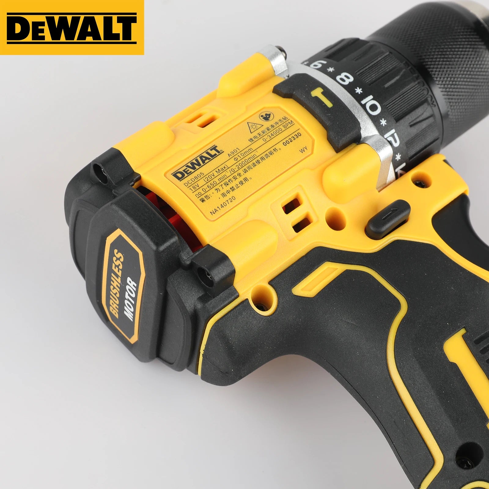 DEWALT Original DCD805 Brushless Impact Drill Cordless Electric Screwdriver Multi-Function Hand Drill 20V Power Tools