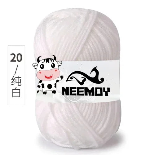 25g Neemoy New 4-strand Combed Milk Cotton Wool Ball Doll Blanket Hook Shoes Crochet Material Bag Wool Manual Weaving