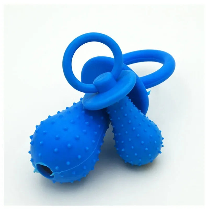 Rubber Pacifier for Pet Toys Dog Cat Puppy Chew Toys with Bell Sound Inside Pet Toy Rubber Bite Random Color New Pet Products