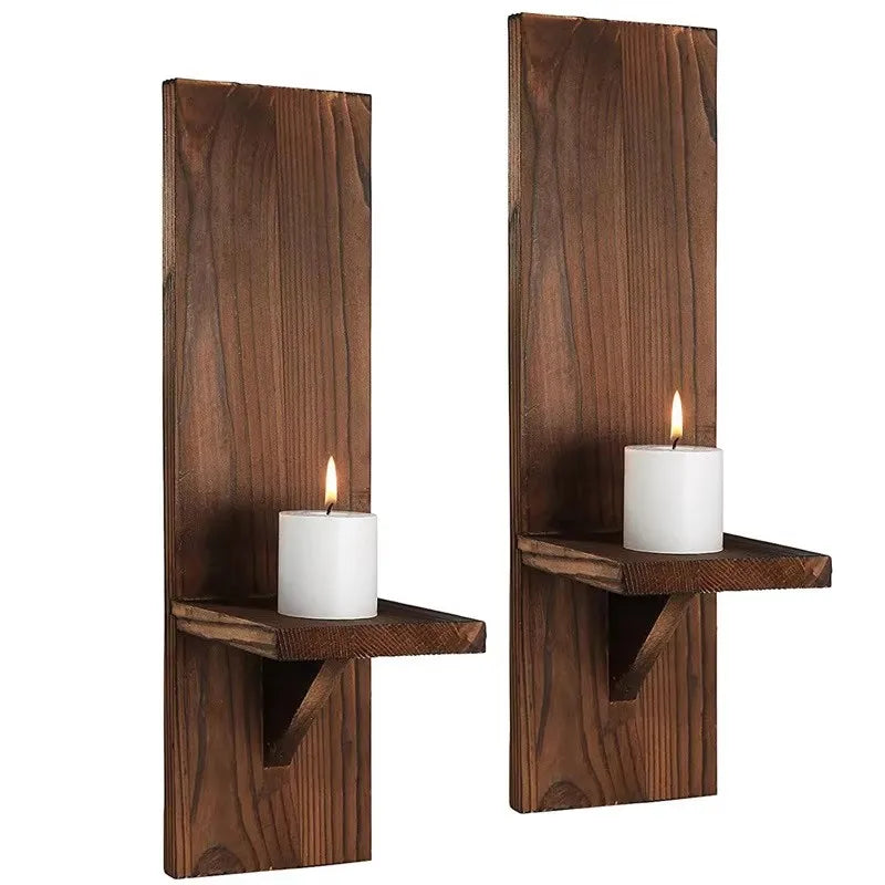Art Deco Wooden Wall Mounted Vase Display Stand Wedding Corridor Candle Holder Home Wall Decor Rack