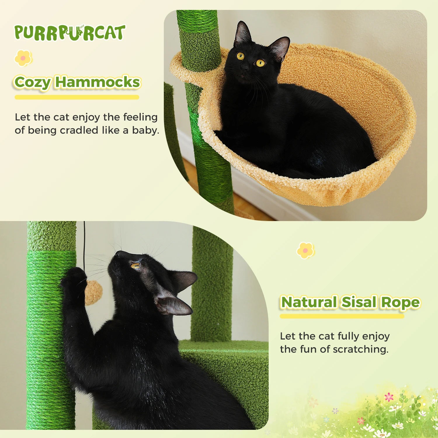 Multi-Level Cat Tree for Indoor Large Cat Tower with Scratching Posts Spacious Cat Condo Soft Top Perch Cat Furniture Cat Toys