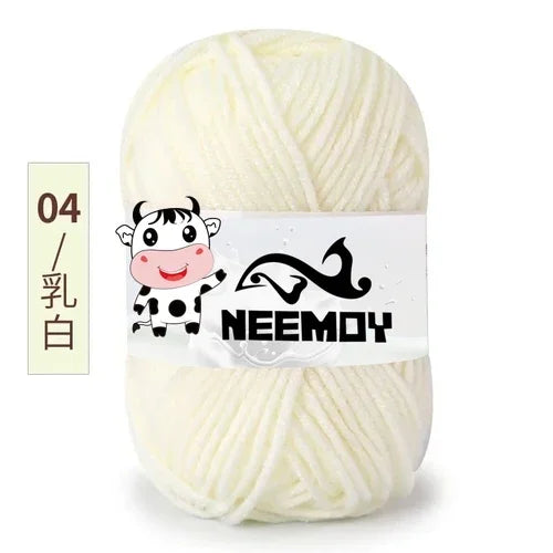 25g Neemoy New 4-strand Combed Milk Cotton Wool Ball Doll Blanket Hook Shoes Crochet Material Bag Wool Manual Weaving