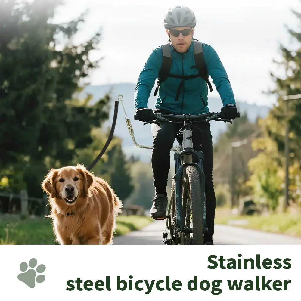 Adjustable Elastic Bike Leash Dog Stick Pet Traction Outdoor Cycling Dog Walking Buffer Stretchable Dog Leash Bike Accessory