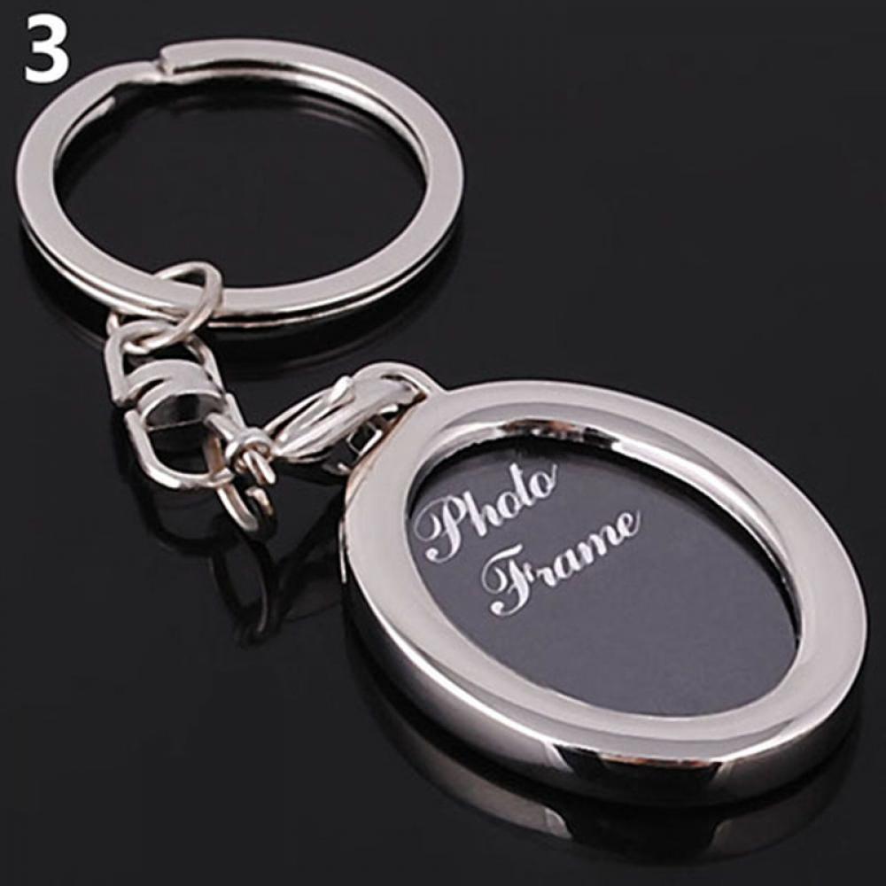 Creative Key Chain Mini Heart Square Round Oval Insert Photo Frame Rotary Keychain Keyring Women Gifts
