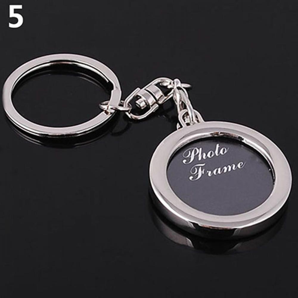 Creative Key Chain Mini Heart Square Round Oval Insert Photo Frame Rotary Keychain Keyring Women Gifts