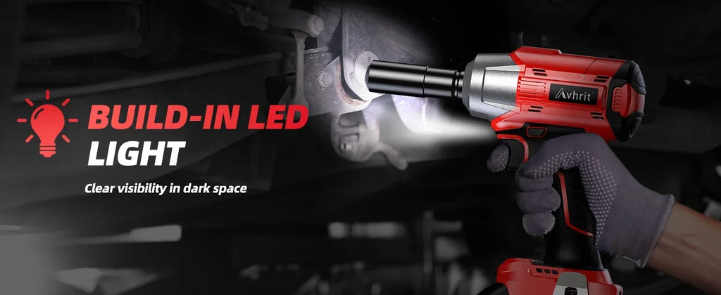 1/2 Inch Cordless Impact Wrench 480Ft-lbs/650N.m Brushless|3300RPM Electric Impact Gun with 2x4000mAh Batteries&4 Sockets