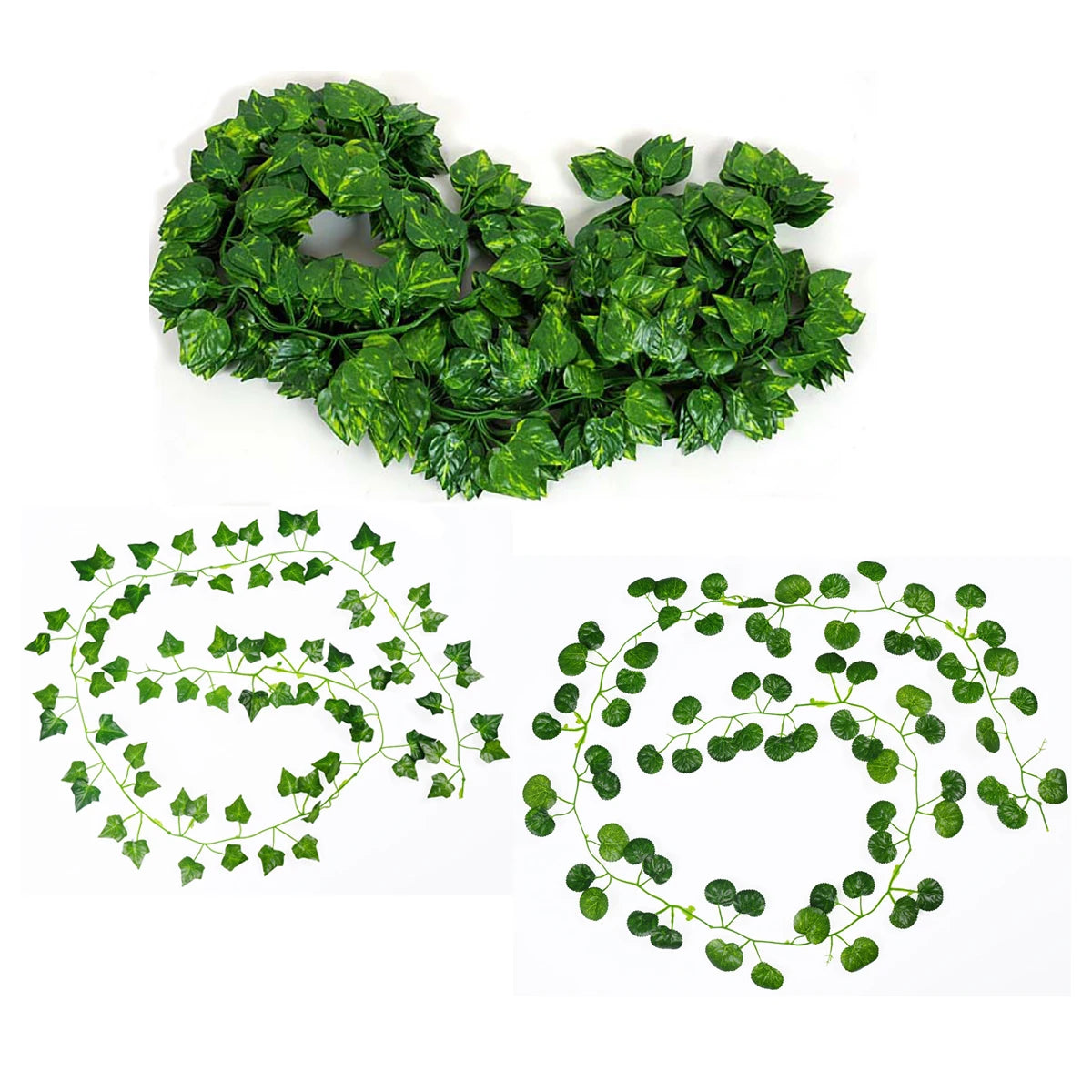 1Pc 2.1 M Artificial Plant Green Ivy Leaf Garland Silk Wall Hanging Vine Home Garden Decoration Wedding Party Fake Wreath Leaves