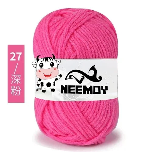25g Neemoy New 4-strand Combed Milk Cotton Wool Ball Doll Blanket Hook Shoes Crochet Material Bag Wool Manual Weaving
