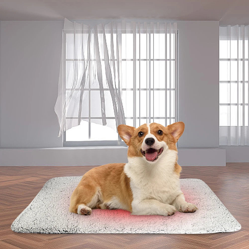 Self-Warming Cat Bed Pad Self-Heating Thermal Cat Dog Bed Mat Washable Pet Sleeping Mat Comfortable for Indoor Cats & Small Dogs