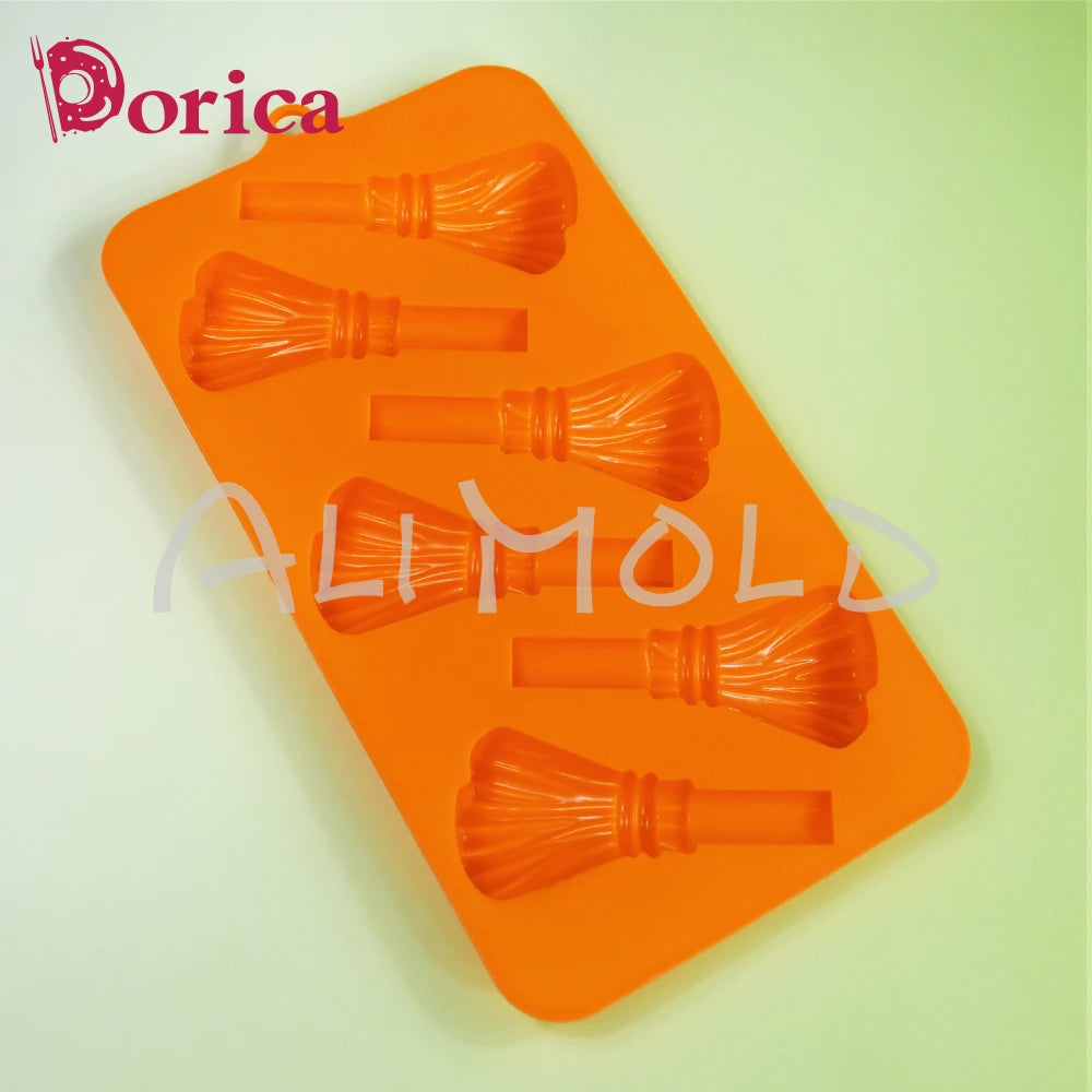 3D Broom Design Chocolate Mold DIY Halloween Fondant Candy Silicone Mold Resin Clay Model Cake Decorating Tools Kitchen Bakeware