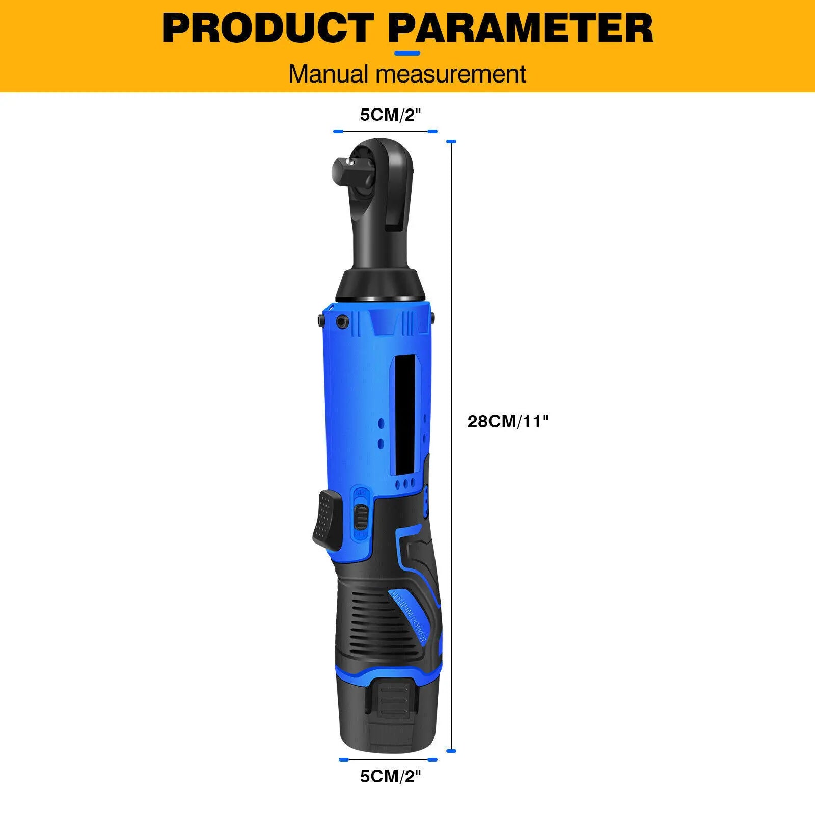 Cordless Ratchet Wrench, 2 x 12V 1.5Ah Batteries, Charger, Power Tool Wrench 3/8" Sq Drive,Cordless Ratchet with 7 Sockets
