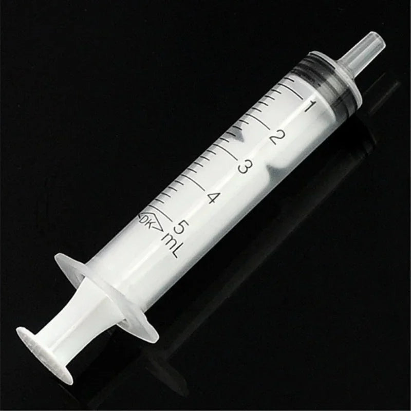 10x Disposable Plastic 5ml Syringes Without Needles for Laboratory Nutrition Measurement Small Pet Food Feeder (Without Needle)