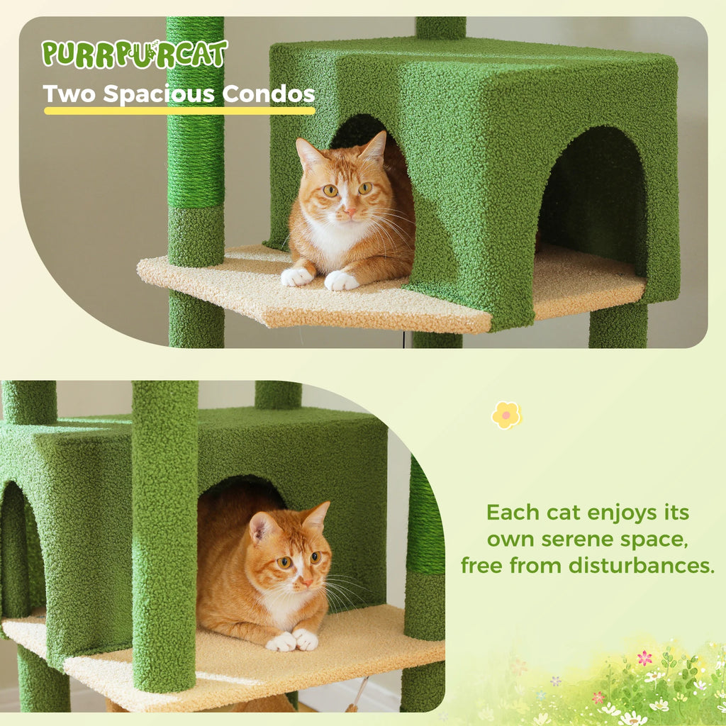 Multi-Level Cat Tree for Indoor Large Cat Tower with Scratching Posts Spacious Cat Condo Soft Top Perch Cat Furniture Cat Toys