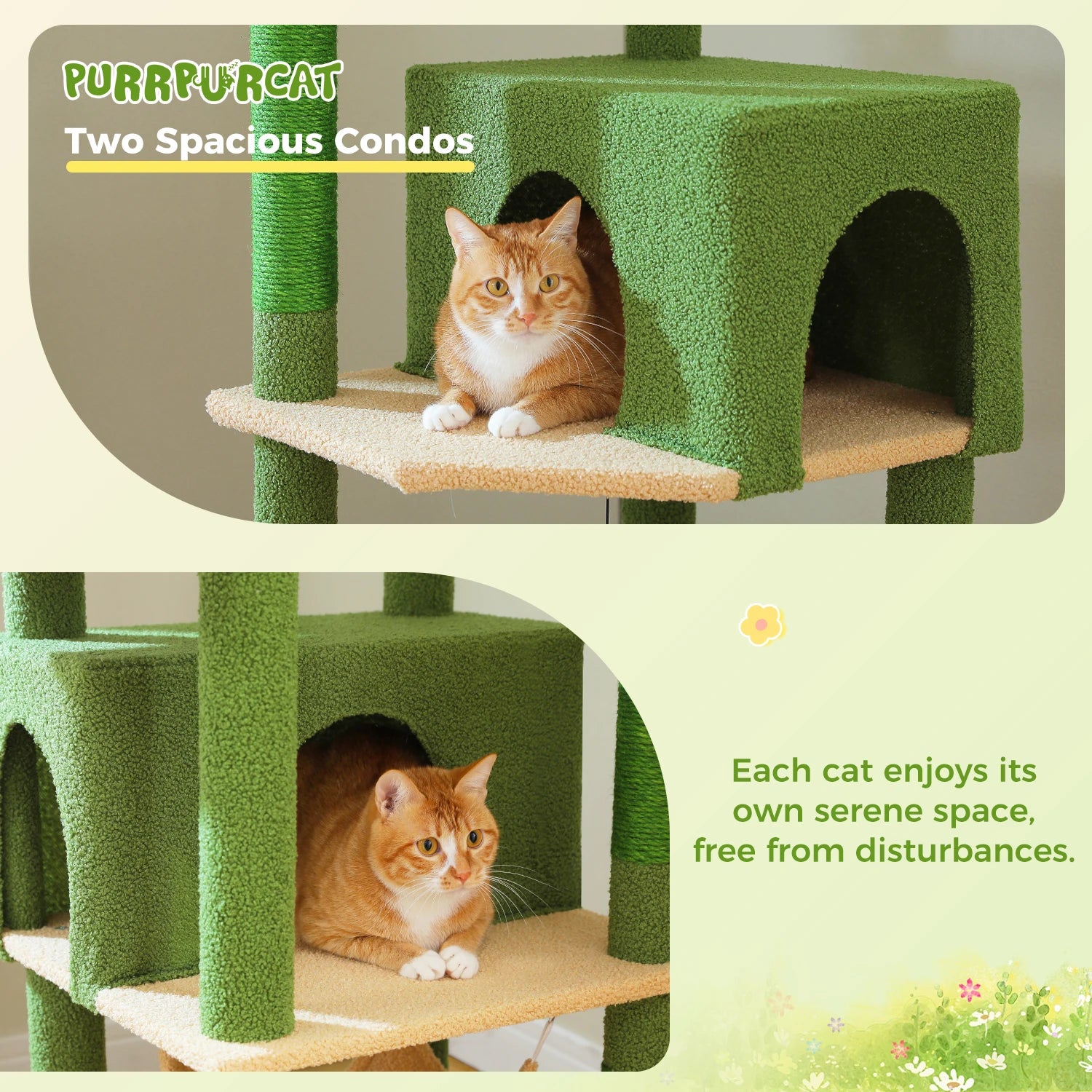 Multi-Level Cat Tree for Indoor Large Cat Tower with Scratching Posts Spacious Cat Condo Soft Top Perch Cat Furniture Cat Toys