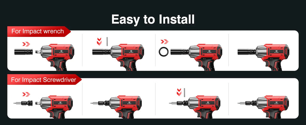 AVHRIT 1/2"Brushless Cordless Impact Wrench 650Nm(480Ft-lbs) 2200RPM w/ 2x4Ah Battery Kit & Sockets-Heavy Duty for Car/Truck/DIY