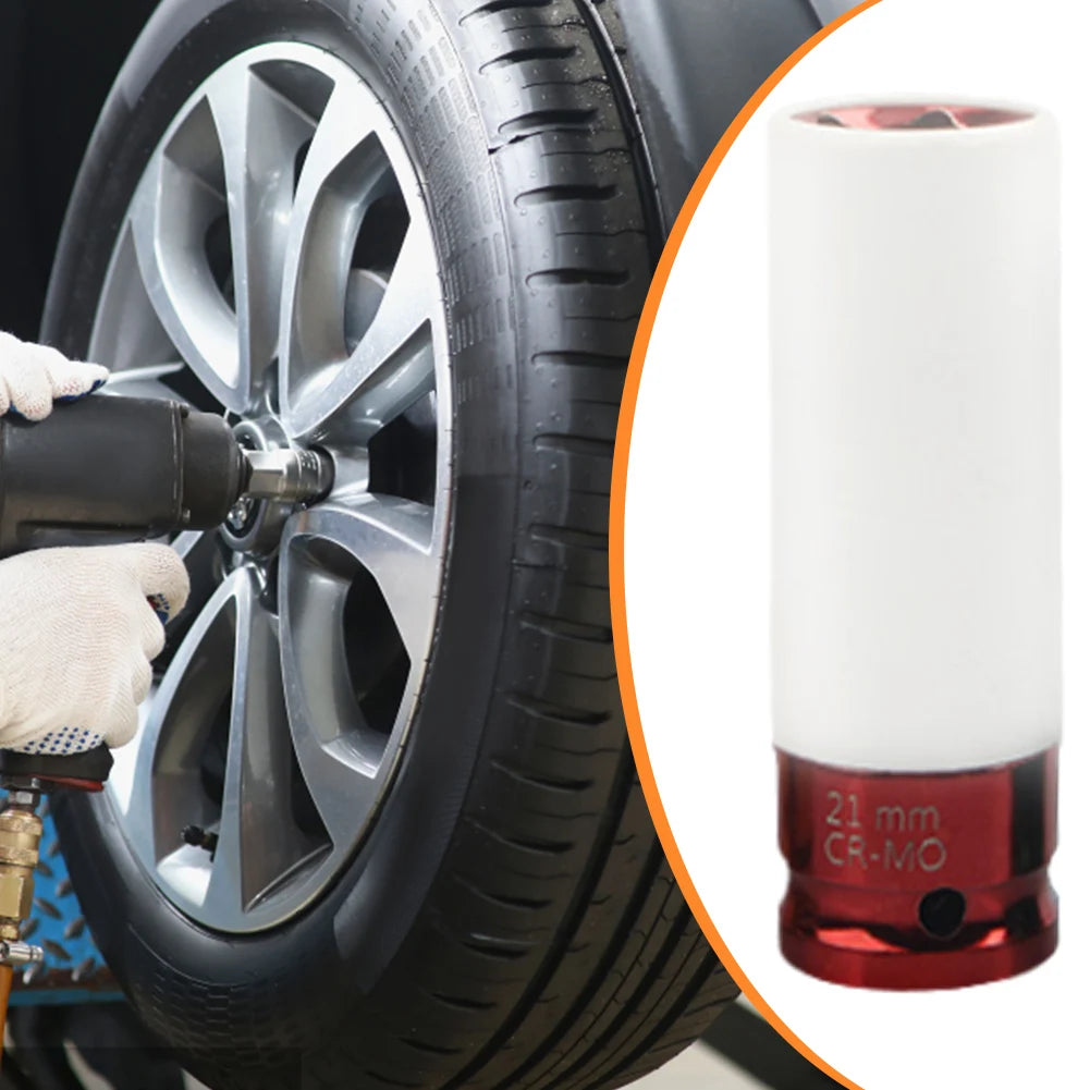 17/19/21/22mm Hex Sockets Pneumatic Wrench Tire Screw Sleeve 1/2 Inch Square Drive Tire Protection Sleeve Drive Wheel Protector