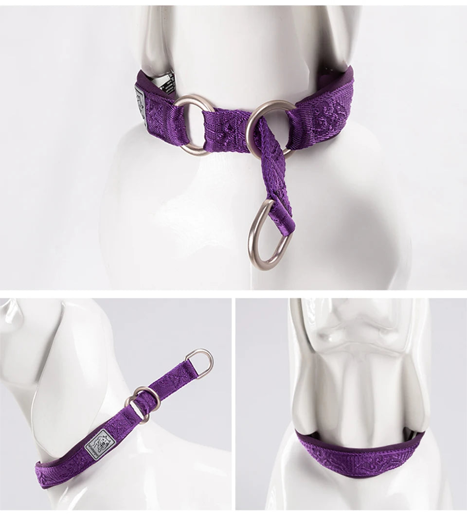 Winhyepet Pet Dog Collar P-chain No Pull Walking Traveling Light 3M Reflection Liner for Great & Small Puppy Bulldog  YC1851