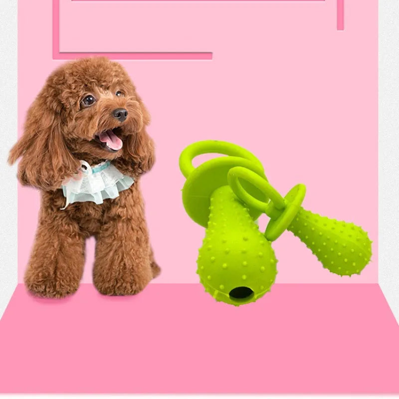 Rubber Pacifier for Pet Toys Dog Cat Puppy Chew Toys with Bell Sound Inside Pet Toy Rubber Bite Random Color New Pet Products