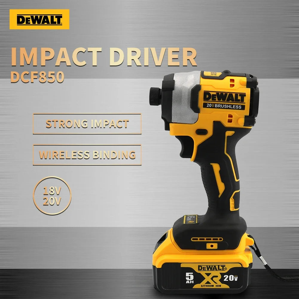 DEWALT DCF850 20V MAX Brushless Impact Driver 205NM 3-Speed 3250RPM 1/4" Hex Chuck PrecisionDrive Bare Tool