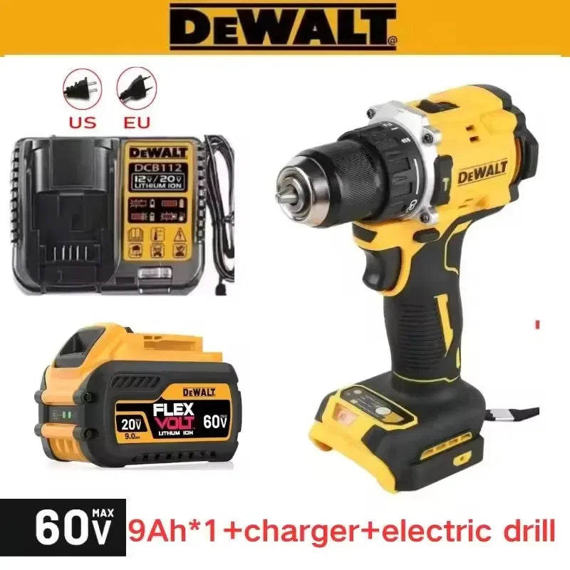 Original DEWALT Battery 20V/60V 6-9.0Ah Rechargeable Li-Ion Battery ,Dewalt Tool Battery, Charger Dewalt Battery+electric Drill