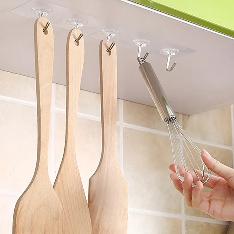 Transparent Wall Hooks Strong Self Adhesive Door Wall Hangers Hook Home Storage Hooks Suction Cup Heavy Load Hook Holder Racks