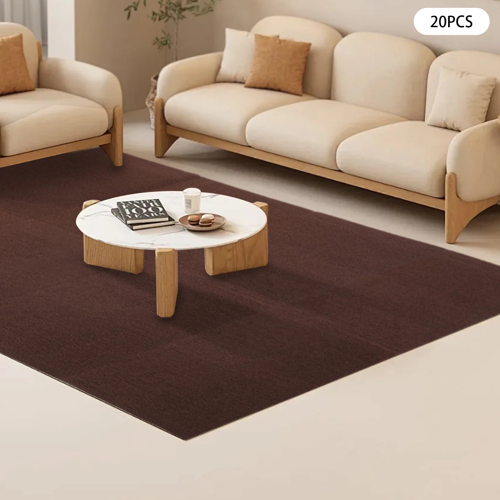 20Pcs Self-Adhesive Carpets Household Items Wrinkle Resistance for Restaurants/Homes/Corridors/Game Rooms