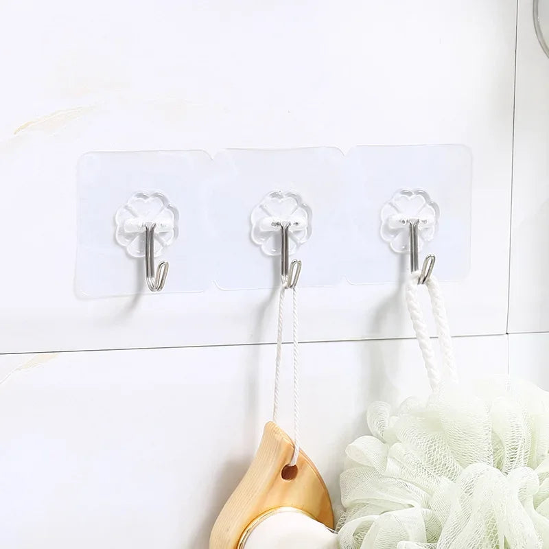 Transparent Wall Hooks Strong Self Adhesive Door Wall Hangers Hook Home Storage Hooks Suction Cup Heavy Load Hook Holder Racks