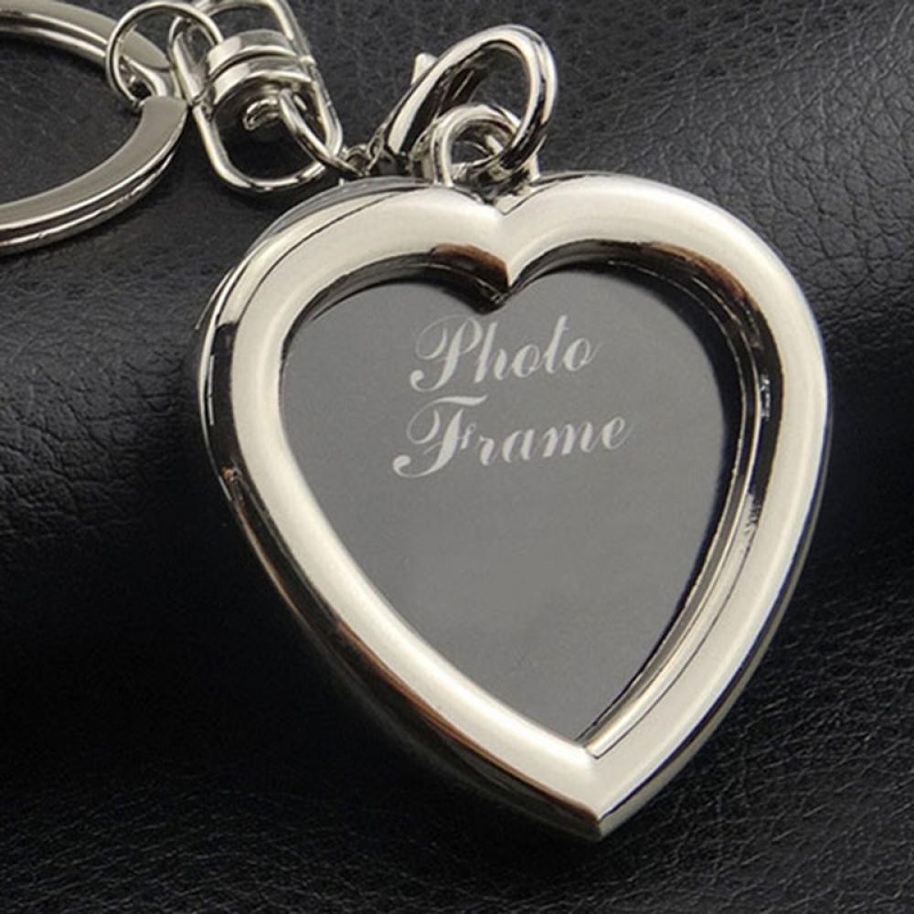 Creative Key Chain Mini Heart Square Round Oval Insert Photo Frame Rotary Keychain Keyring Women Gifts