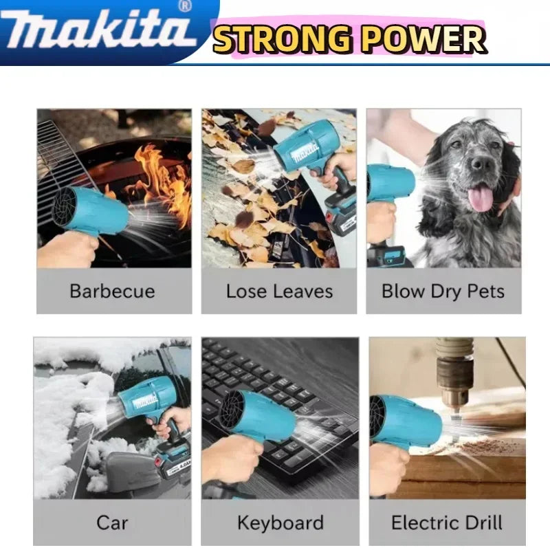 Makita Violent Blower Turbo Jet Fan 30000RPM  Electric Air Duster Wind Speed Turbo Rechargeable with Light Car Cleanin Tool