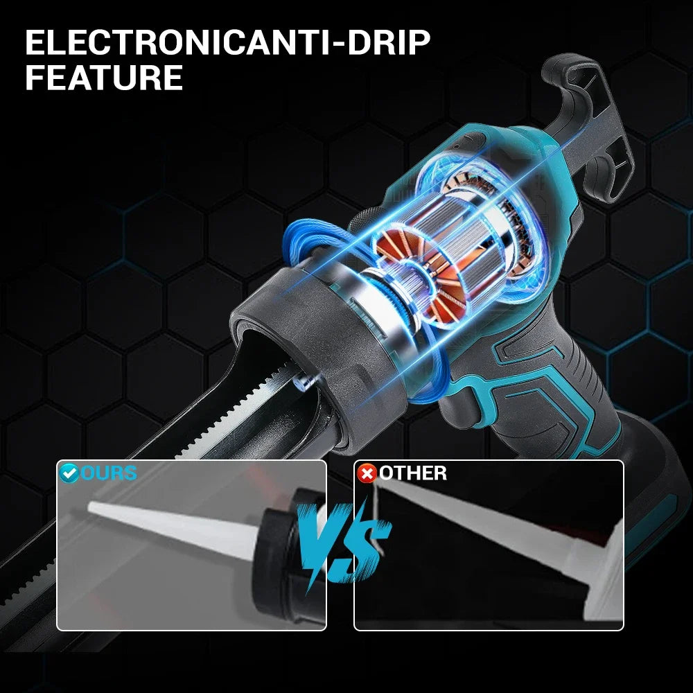 Makita  18V Battery Electric Glass Caulking Gun LED 6 Speed Cordless Silicone Gun Multifunctional DIY Repair Tool
