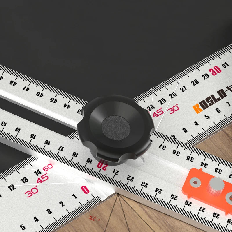 Woodworking 2-in-1 Punching Positioning Ruler T-Shaped Ruler Multifunctional Angle Ruler,Aluminum Alloy Marking Measuring Tool