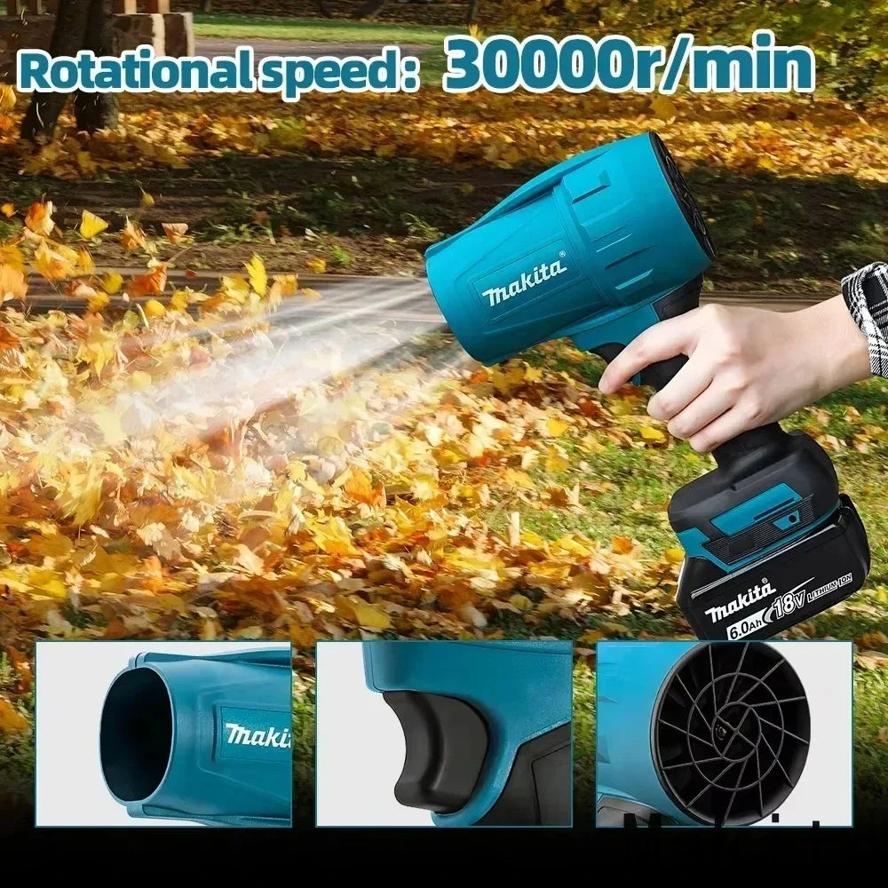 Makita Violent Blower Turbo Jet Fan 30000RPM  Electric Air Duster Wind Speed Turbo Rechargeable with Light Car Cleanin Tool