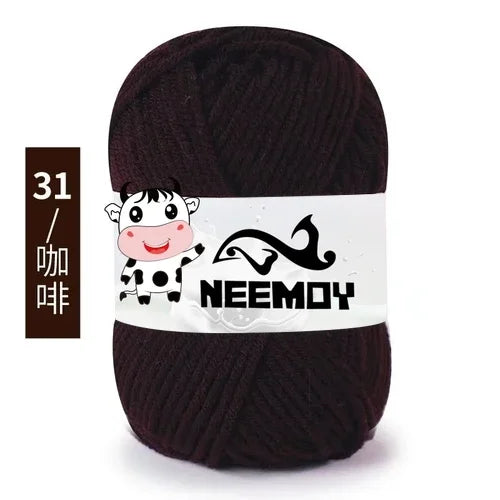 25g Neemoy New 4-strand Combed Milk Cotton Wool Ball Doll Blanket Hook Shoes Crochet Material Bag Wool Manual Weaving