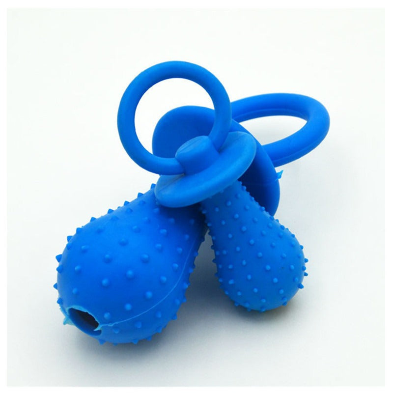Rubber Pacifier for Pet Toys Dog Cat Puppy Chew Toys with Bell Sound Inside Pet Toy Rubber Bite Random Color New Pet Products