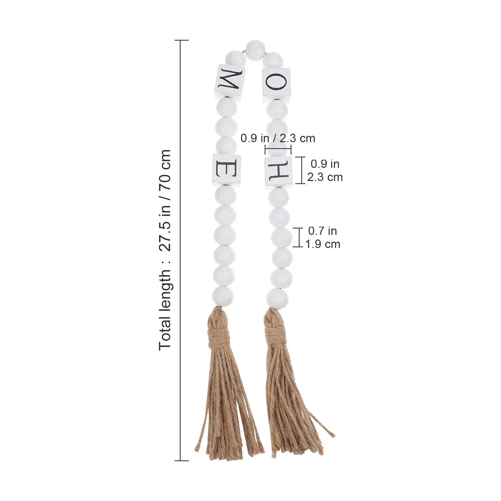 Hanging Bead Decors Wood Bead Garlands Boho Beads Garland Farmhouse Wall Decor Decorative Beaded String with Tassels for Living