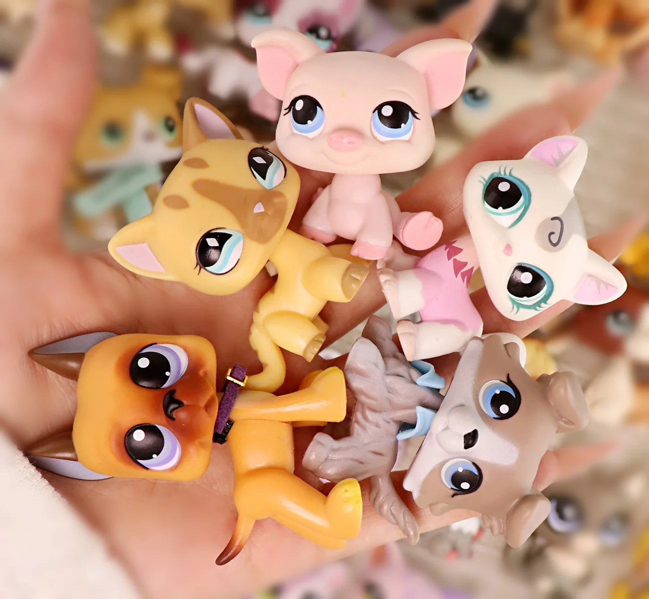 More Toys Lovely Pet Shop Shorthair Cat Dachshund Collie Deer Husky Wolf with Accessories Set